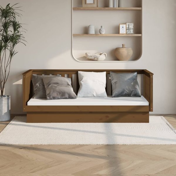 vidaXL Κρεβάτι ημέρας, χρώμα μέλι καφέ, 75x190 cm, μασίφ πεύκο