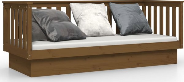 vidaXL Κρεβάτι ημέρας, χρώμα μέλι καφέ, 75x190 cm, μασίφ πεύκο
