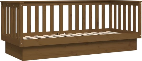 vidaXL Κρεβάτι ημέρας, χρώμα μέλι καφέ, 75x190 cm, μασίφ πεύκο