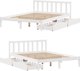 vidaXL Rama lozka bez materaca biala 135x190 cm lite drewno sosnowe