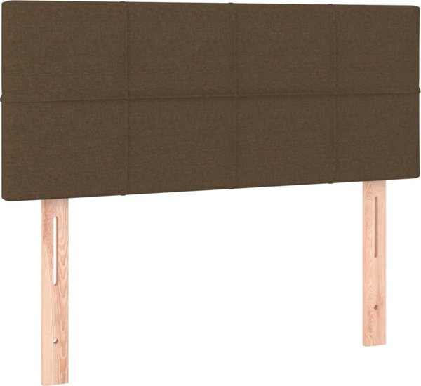 vidaXL Zaglowek do lozka z LED, ciemnobrazowy, 90x5x78/88 cm, tkanina