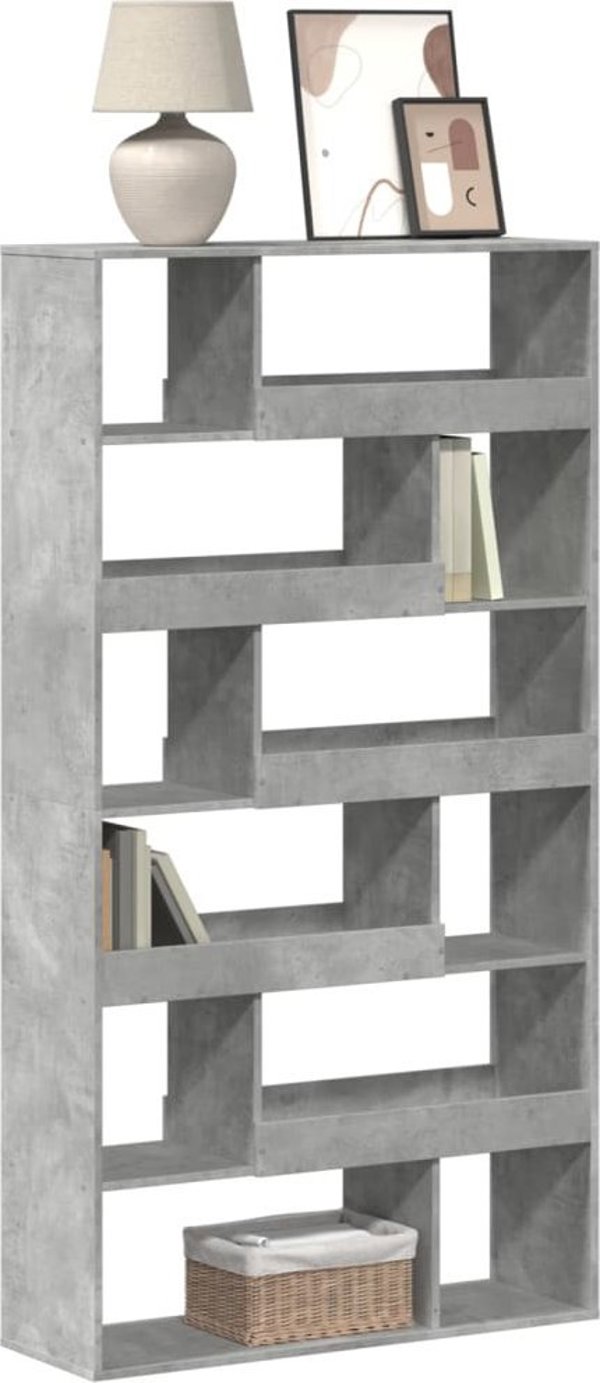 vidaXL Ράφι Βιβλιοθήκης, σκουρόχρωμο γκρι, 100x33x187,5 εκ, ξύλινο υλικό