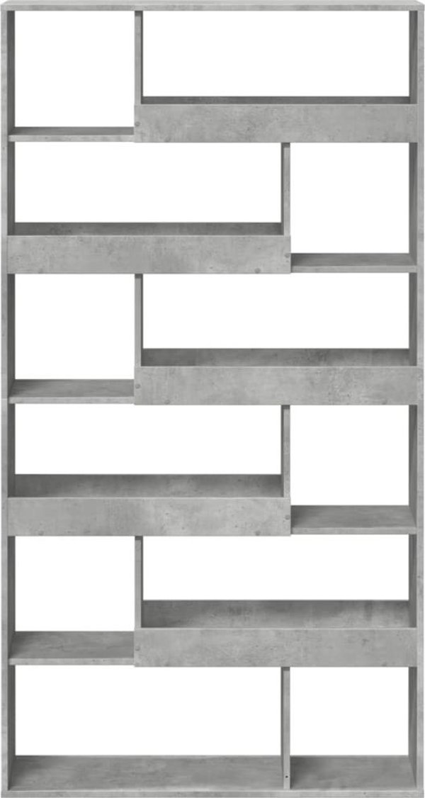 vidaXL Ράφι Βιβλιοθήκης, σκουρόχρωμο γκρι, 100x33x187,5 εκ, ξύλινο υλικό