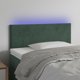 vidaXL Επένδυση κεφαλιού κρεβατιού με LED, σκούρο πράσινο, 90x5x78/88 cm, βελούδο
