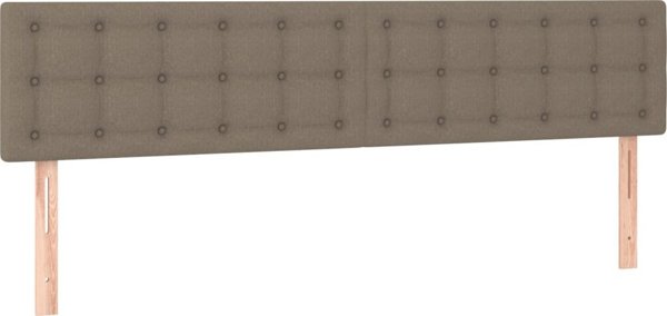 vidaXL Κεφαλάρια κρεβατιού, 2 τεμάχια, taupe, 100x5x78/88 εκ, ύφασμα