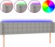 vidaXL Κεφαλάρι κρεβατιού με LED, ανοιχτό γκρι, 163x16x78/88 cm, ύφασμα