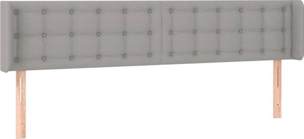 vidaXL Κεφαλάρι κρεβατιού με LED, ανοιχτό γκρι, 163x16x78/88 cm, ύφασμα