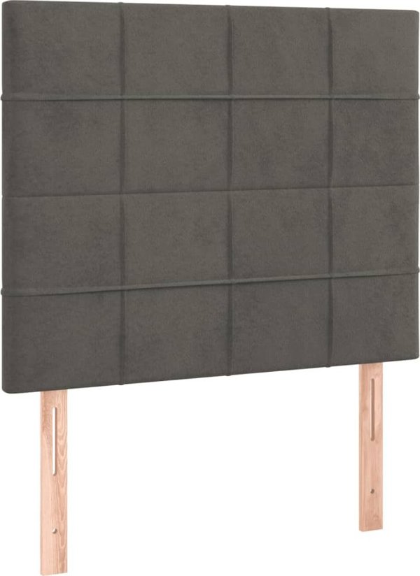 vidaXL Κεφαλάρι κρεβατιού με LED, σκούρο γκρι, 80x5x118/128 cm, βελούδο