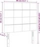 vidaXL Κεφαλάρι κρεβατιού με LED, σκούρο γκρι, 80x5x118/128 cm, βελούδο