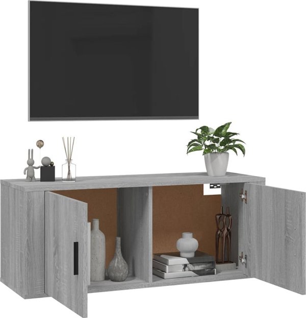 vidaXL Kremasmeni thikiki tileorasis, gkri dzebon sonoma, 100x34,5x40 cm