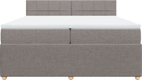 vidaXL Κρεβάτι κοντινεντάλ με στρώμα, taupe ύφασμα, 200x200 cm
