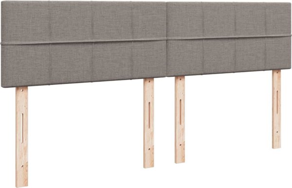 vidaXL Κρεβάτι κοντινεντάλ με στρώμα, taupe ύφασμα, 200x200 cm