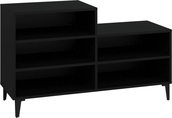 Ντουλάπι παπουτσιών μαύρο 102x36x60 cm από ξύλινο υλικό