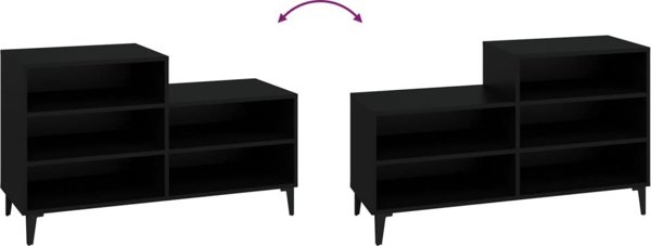 Ντουλάπι παπουτσιών μαύρο 102x36x60 cm από ξύλινο υλικό