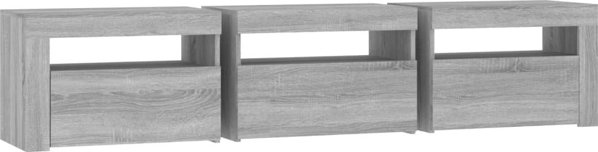 vidaXL Szafka pod TV z oswietleniem LED, szarosc sonoma, 180x35x40 cm