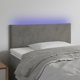 vidaXL Ζαγλοουέκ για κρεβάτι με LED, ανοιχτό γκρι, 90x5x78/88 εκ, βελούδο