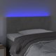 vidaXL Ζαγλοουέκ για κρεβάτι με LED, ανοιχτό γκρι, 90x5x78/88 εκ, βελούδο