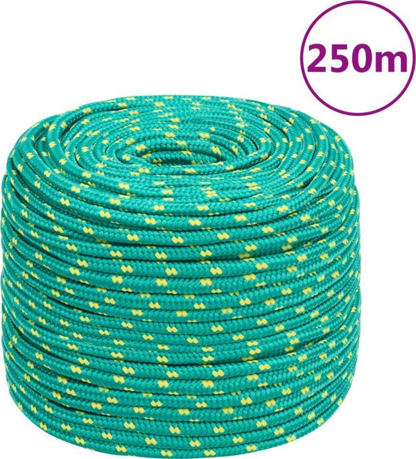 vidaXL Ναυτικό σκοινί, πράσινο, 6 mm, 250 m, πολυπροπυλένιο