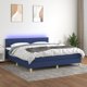 vidaXL Κοντινεντάλ κρεβάτι με στρώμα, μπλε 160x200 cm, ύφασμα