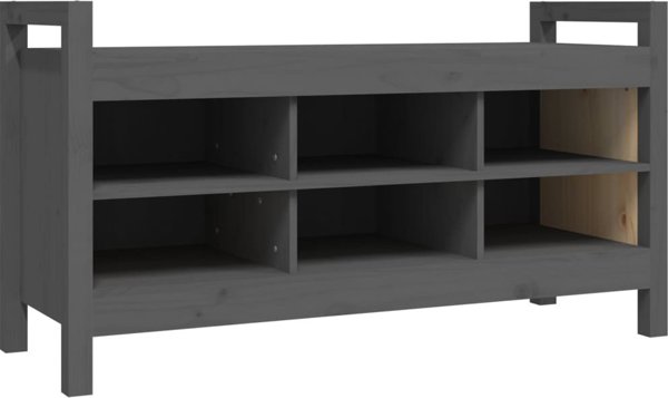 vidaXL Παγκάκι εισόδου γκρι, 110x40x60 cm, μασίφ ξύλο πεύκου