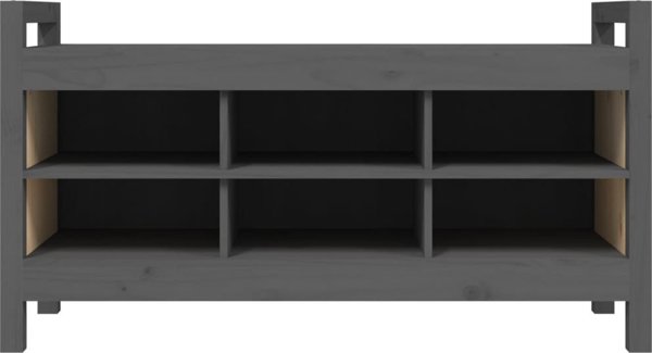 vidaXL Παγκάκι εισόδου γκρι, 110x40x60 cm, μασίφ ξύλο πεύκου