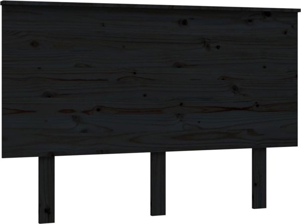 vidaXL Κεφαλάρι κρεβατιού, μαύρο, 124x6x82,5 εκ., μασίφ πεύκο