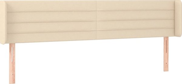 vidaXL Κεφαλάρι Κρεβατιού με LED, Κρεμ, 183x16x78/88 εκ., Ύφασμα