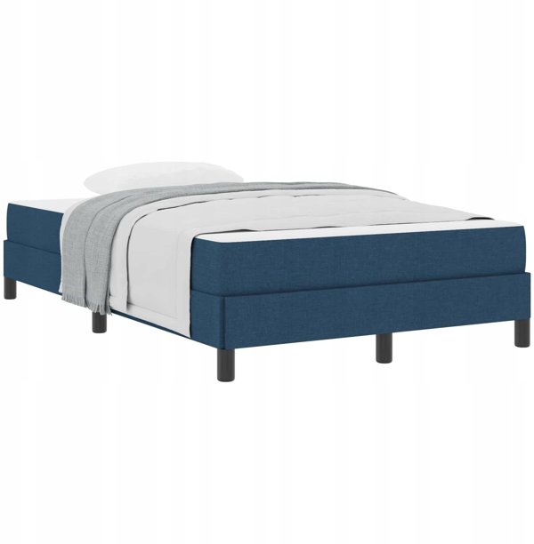 vidaXL Κρεβάτι Box Spring με Στρώμα, Υφασμάτινο, Μπλε, 120x200 cm