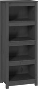 vidaXL Ράφι για βιβλία από μασίφ πεύκο, γκρι, 50x35x125,5 εκ.