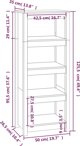 vidaXL Ράφι για βιβλία από μασίφ πεύκο, γκρι, 50x35x125,5 εκ.