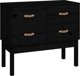 vidaXL vidaXL Komoda, czarna, 90x40x78 cm, lite drewno sosnowe