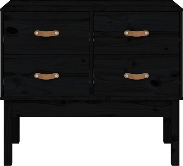 vidaXL vidaXL Komoda, czarna, 90x40x78 cm, lite drewno sosnowe