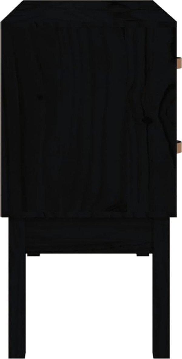 vidaXL vidaXL Komoda, czarna, 90x40x78 cm, lite drewno sosnowe