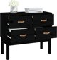 vidaXL vidaXL Komoda, czarna, 90x40x78 cm, lite drewno sosnowe