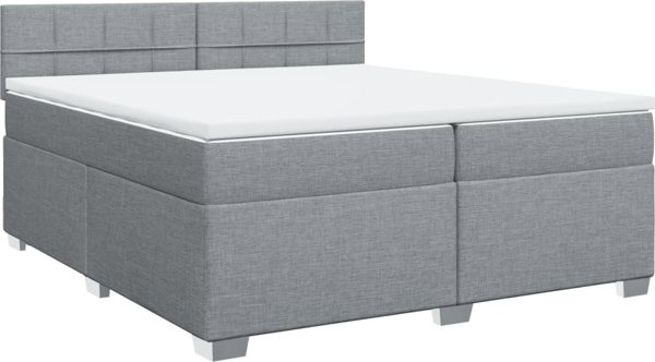 vidaXL Lozko kontynentalne z materacem jasnoszare tkanina 200x200 cm