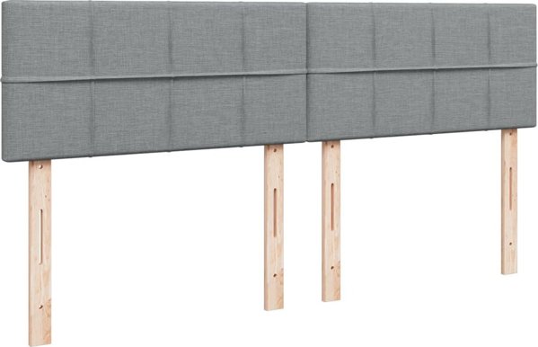 vidaXL Lozko kontynentalne z materacem jasnoszare tkanina 200x200 cm