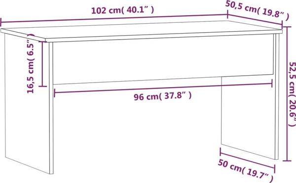 vidaXL Τραπεζάκι καφέ σε γκρι Sonoma δρύινη απόχρωση 102x50,5x52,5 cm