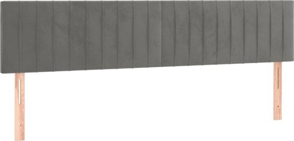 vidaXL Κεφαλάρι κρεβατιού με LED, ανοιχτό γκρι, 200x5x78/88 cm, βελούδο