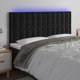vidaXL Zaglowek do lozka z LED, czarny, 160x5x118/128 cm, aksamit