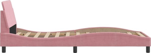 vidaXL Κρεβατοκάμαρα με κεφαλάρι, ροζ, 90x190 cm, βελούδινη