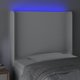 vidaXL Zaglowek do lozka z LED, bialy, 83x16x118/128cm, sztuczna skora