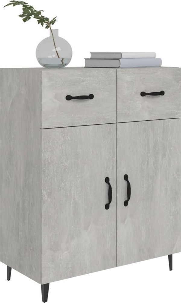 vidaXL Ντουλάπι, απόχρωση γκρι σκυροδέματος, 69,5x34x90 εκ., υλικό ξυλοπαραγωγής