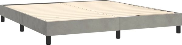 vidaXL Κρεβάτι κοντινεντάλ με στρώμα και LED, γκρι, 180x200 cm, βελούδο