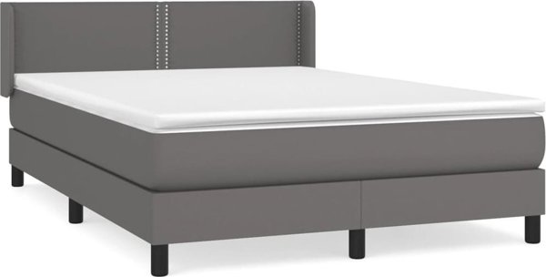 vidaXL Κρεβάτι κοντινεντάλ με στρώμα γκρι 140x200 εκ. από οικοδερμα