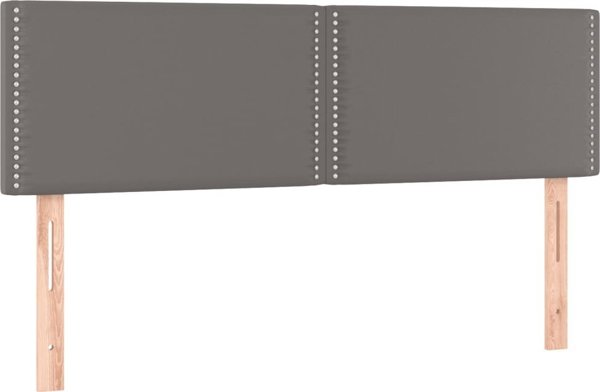 vidaXL Κρεβάτι κοντινεντάλ με στρώμα γκρι 140x200 εκ. από οικοδερμα