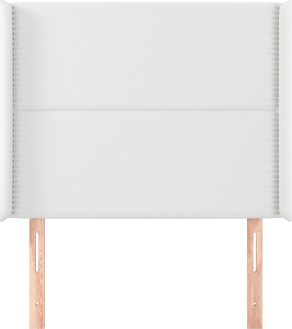 vidaXL Μαξιλάρι κεφαλής uszak, λευκός, 103x16x118/128 cm, συνθετικό δέρμα