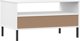 vidaXL Stolik kawowy OSLO, metalowe nozki, bialy, 85x50x45 cm, drewno
