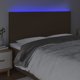 vidaXL Προσκέφαλο κρεβατιού με LED, σκούρο καφέ 180x5x118/128 εκ., ύφασμα