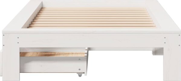 vidaXL Rama κρεβατιού χωρίς στρώμα, λευκή, 75x190 cm, μασίφ πεύκο