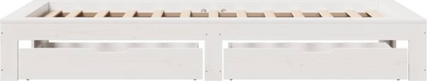 vidaXL Rama κρεβατιού χωρίς στρώμα, λευκή, 75x190 cm, μασίφ πεύκο
